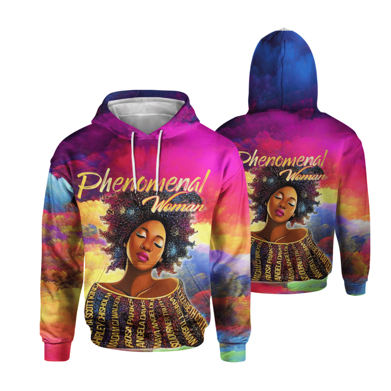 Phenomenal Woman Art All Over Print Shirt 3D Hoodie Black Girl Legging Set