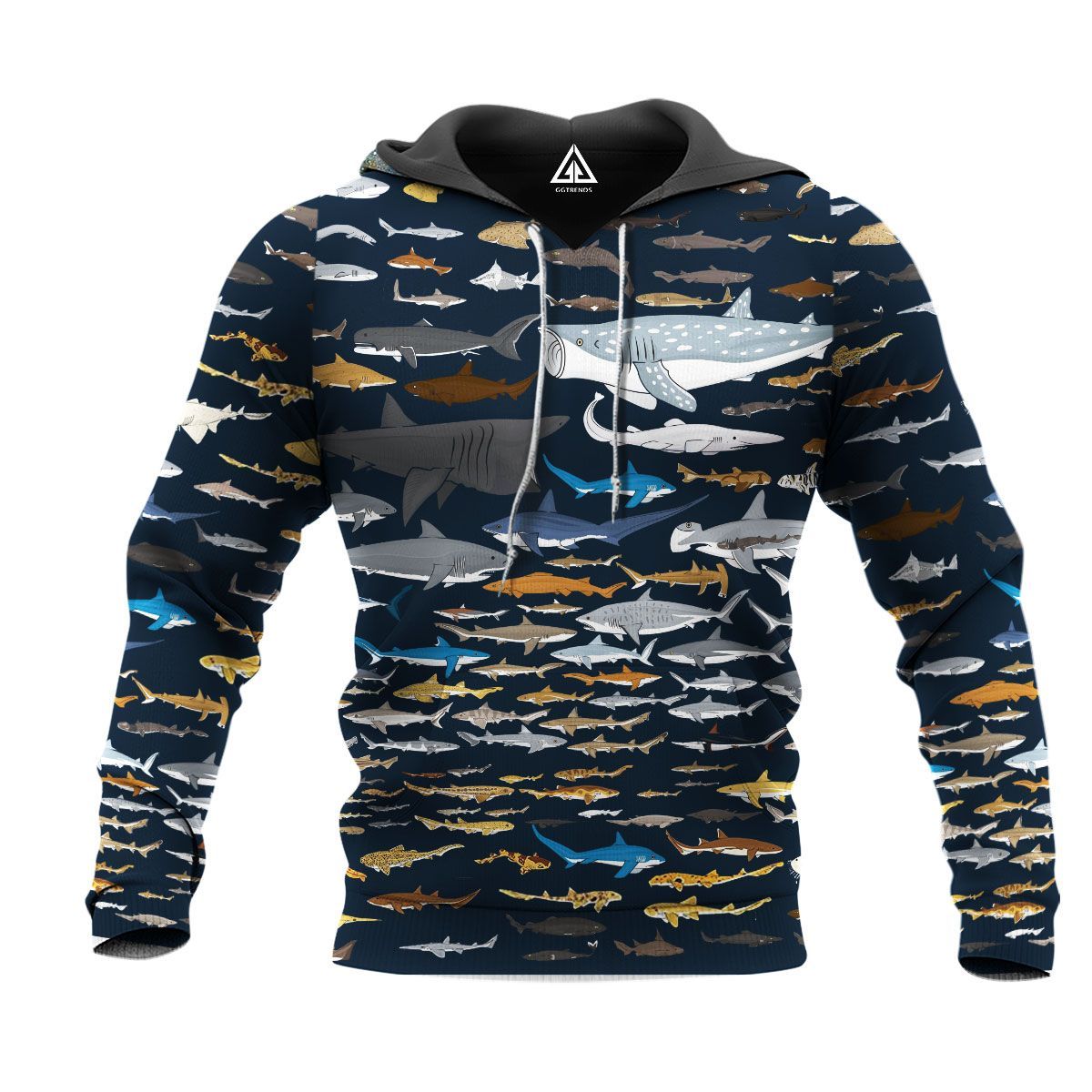 TDT232009A28SM SHARK 3D HOODIE YY