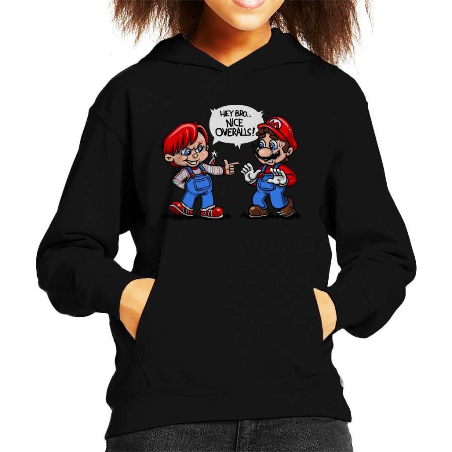 Nice Overalls Chucky And Super Mario Kid’s Hooded Sweatshirt