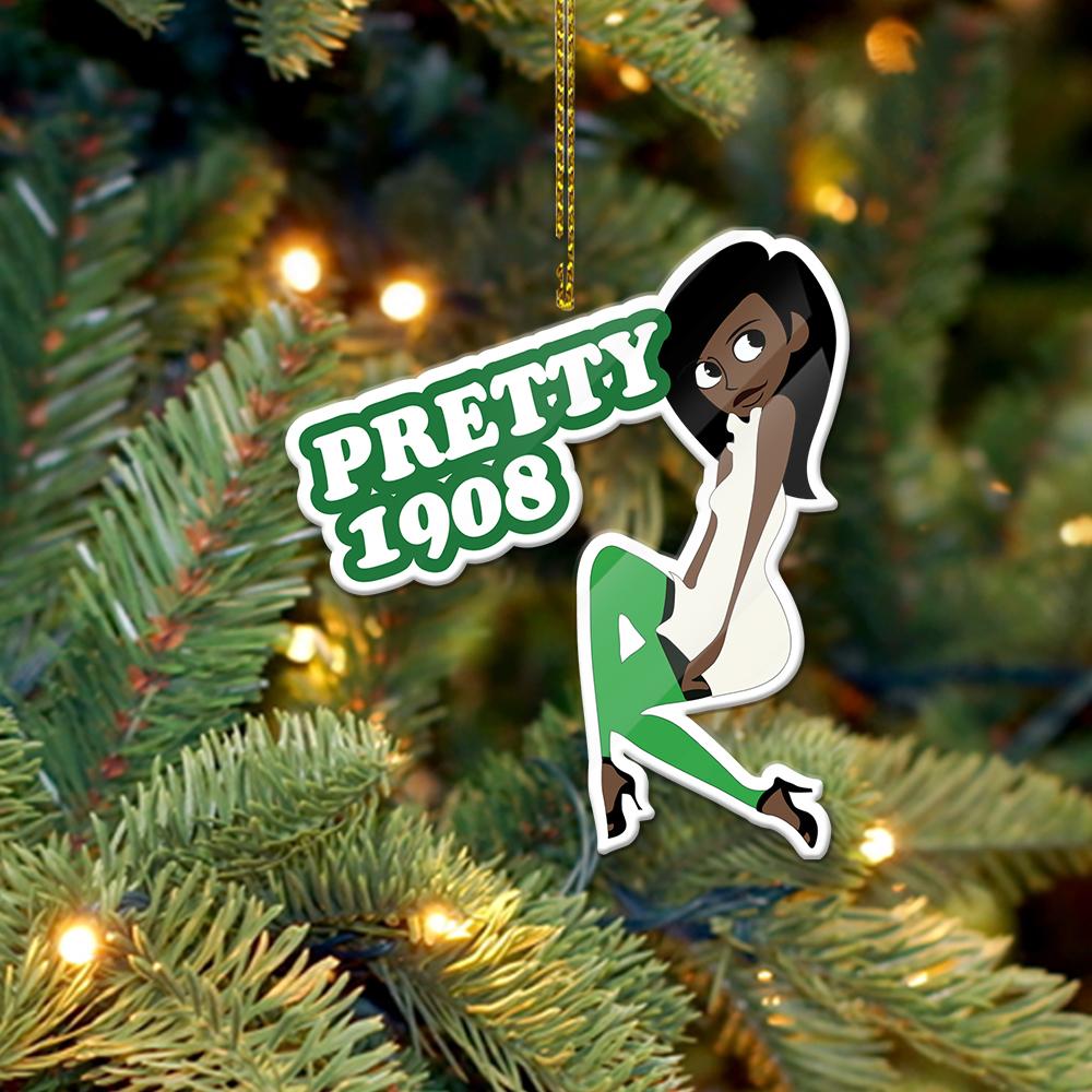 Wonderprint Ornament – Pretty Girl 1908 Alpha Kappa Alpha Shape Acrylic Ornament Lt10