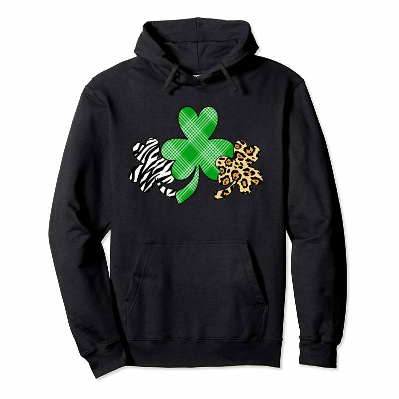 Plaid Shamrock Shirt Animal Print St Patrick’s Day Gift Pullover Hoodie