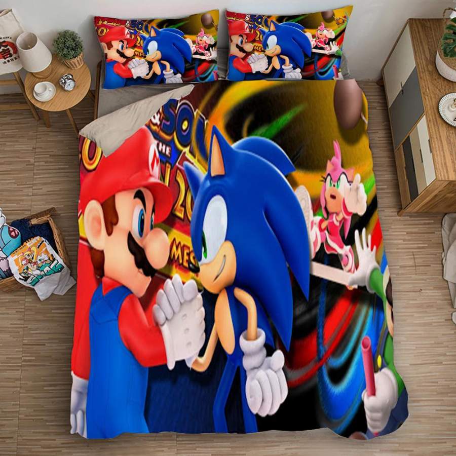 Sonic The Hedgehog #17 Duvet Cover Quilt Cover Pillowcase Bedding Set Bed Linen Home Decor