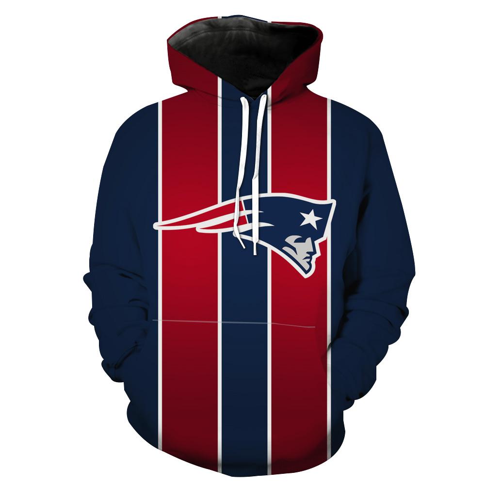 Football Patriots  Hoodie – Red and Blue New England Patriots Pullover Hoodie