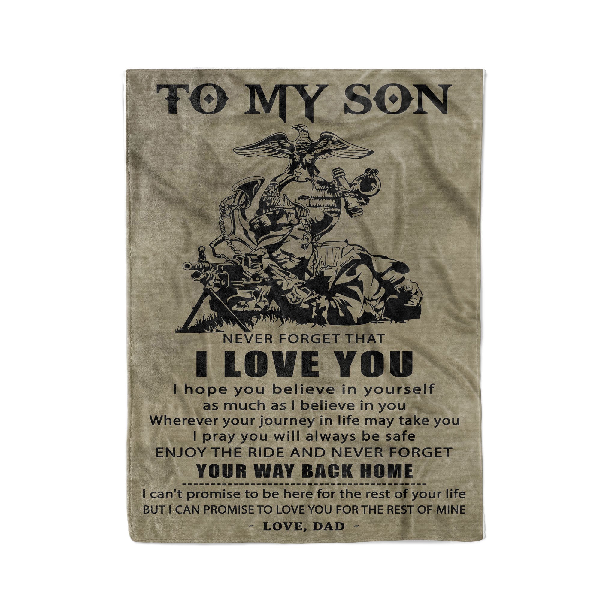 Fleece soldier Blanket dad to son wherever your journey in life may take you i pray you will always be safe