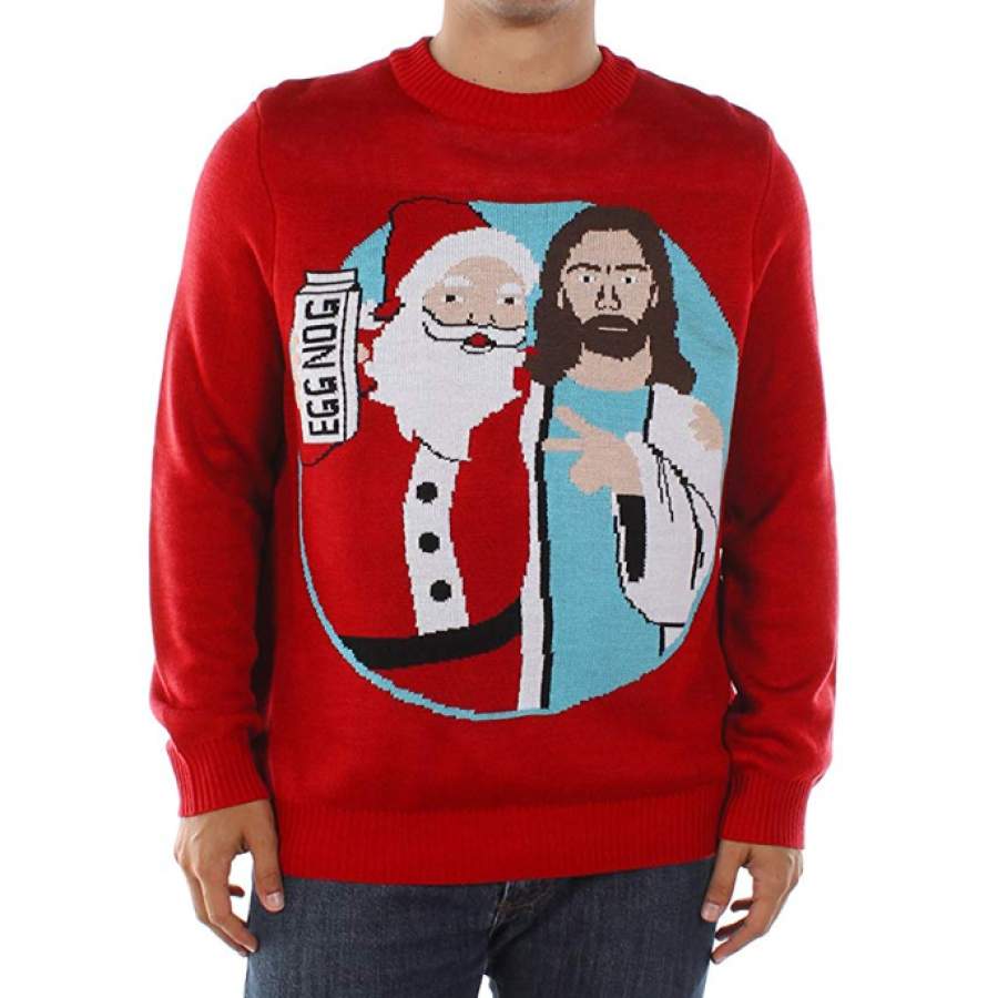 Men’s santa and jesus jingle bros christmas sweater – GST