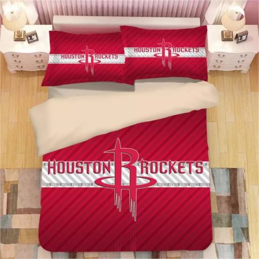 Basketball Houston Rockets Basketball 24 Duvet Cover Pillowcase Home Decor 3D Bedding Set H