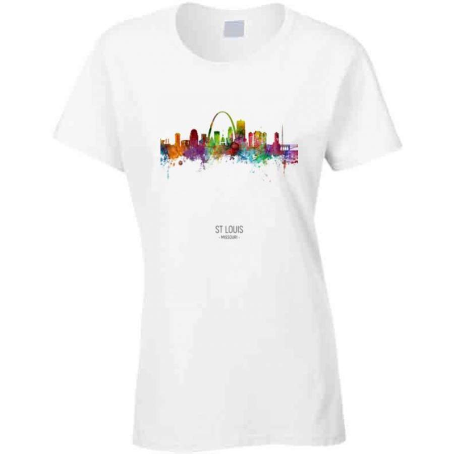 St Louis Missouri Rainbow Skyline T Shirt – Pusont Store