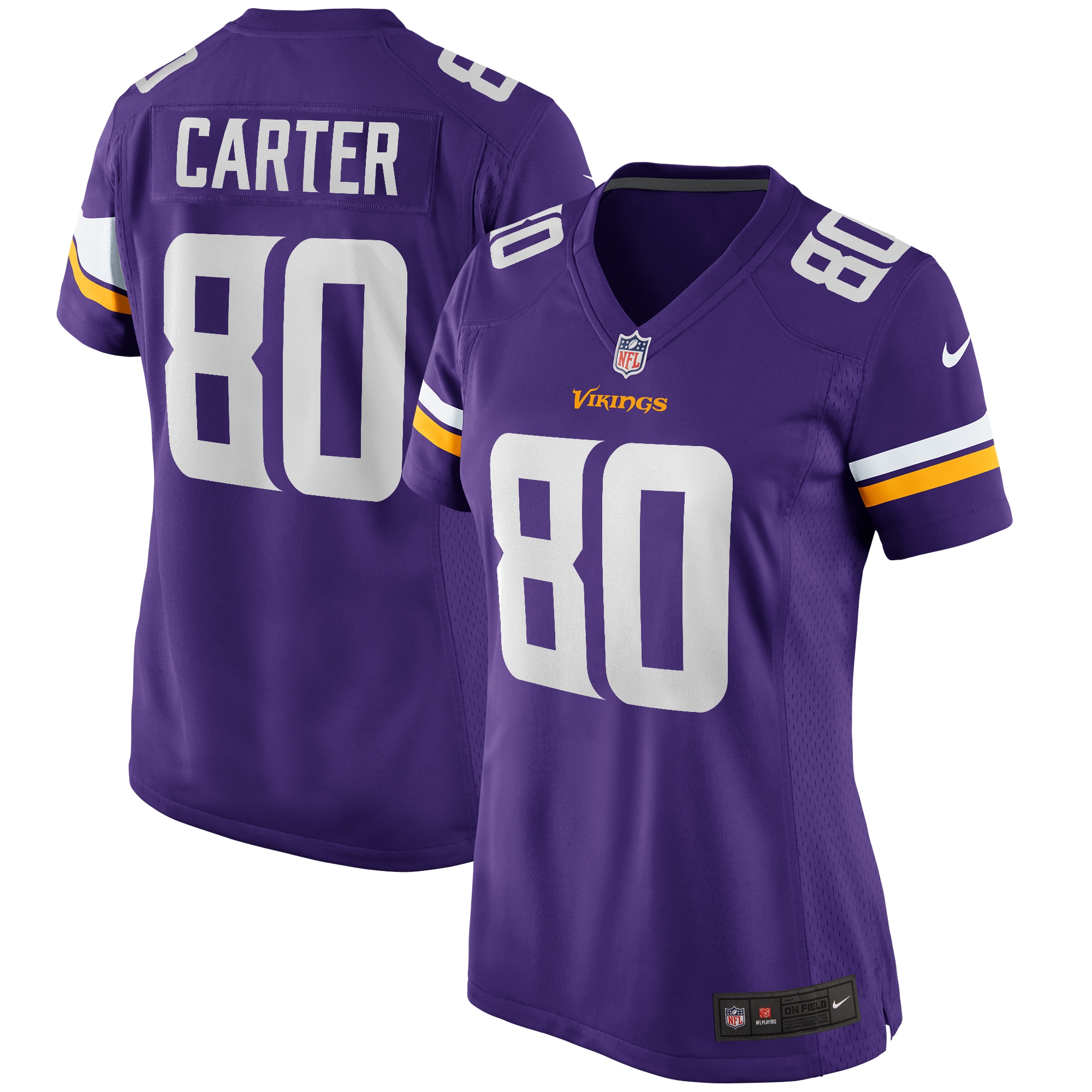 Women’s Minnesota Vikings Cris Carter Purple Game Retired Player Jersey