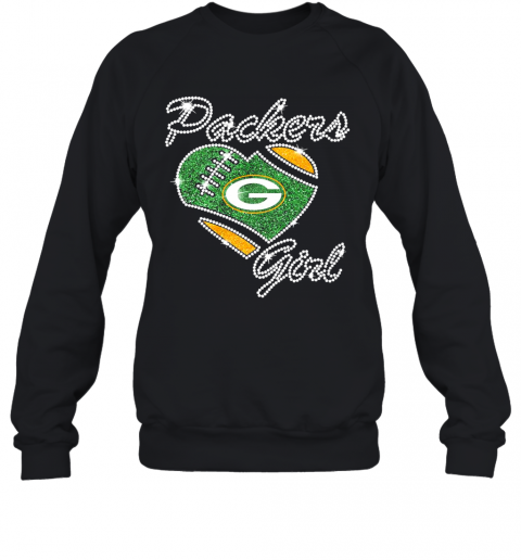 Diamond Heart Green Bay Packers Girl Sweatshirt