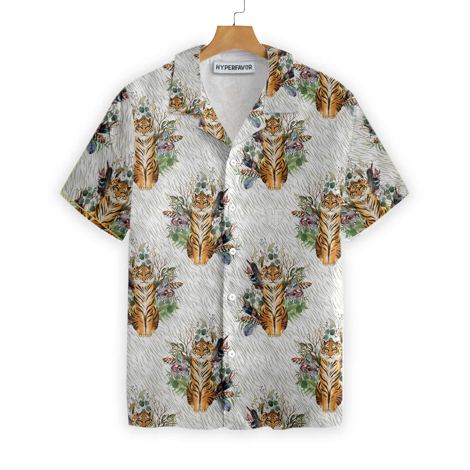 Floral Boho Tiger Shirt For Men Hawaii Ha51591