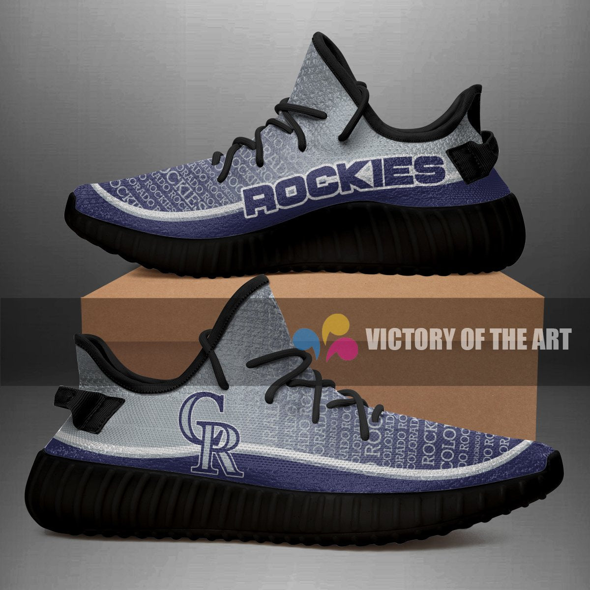 Colorful Line Words Colorado Rockies Yeezy Shoes