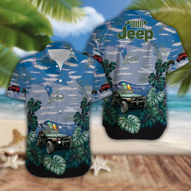 Felacia Vintage Jeep Car Tropical Summer Vibe Hawaiian Ha38817