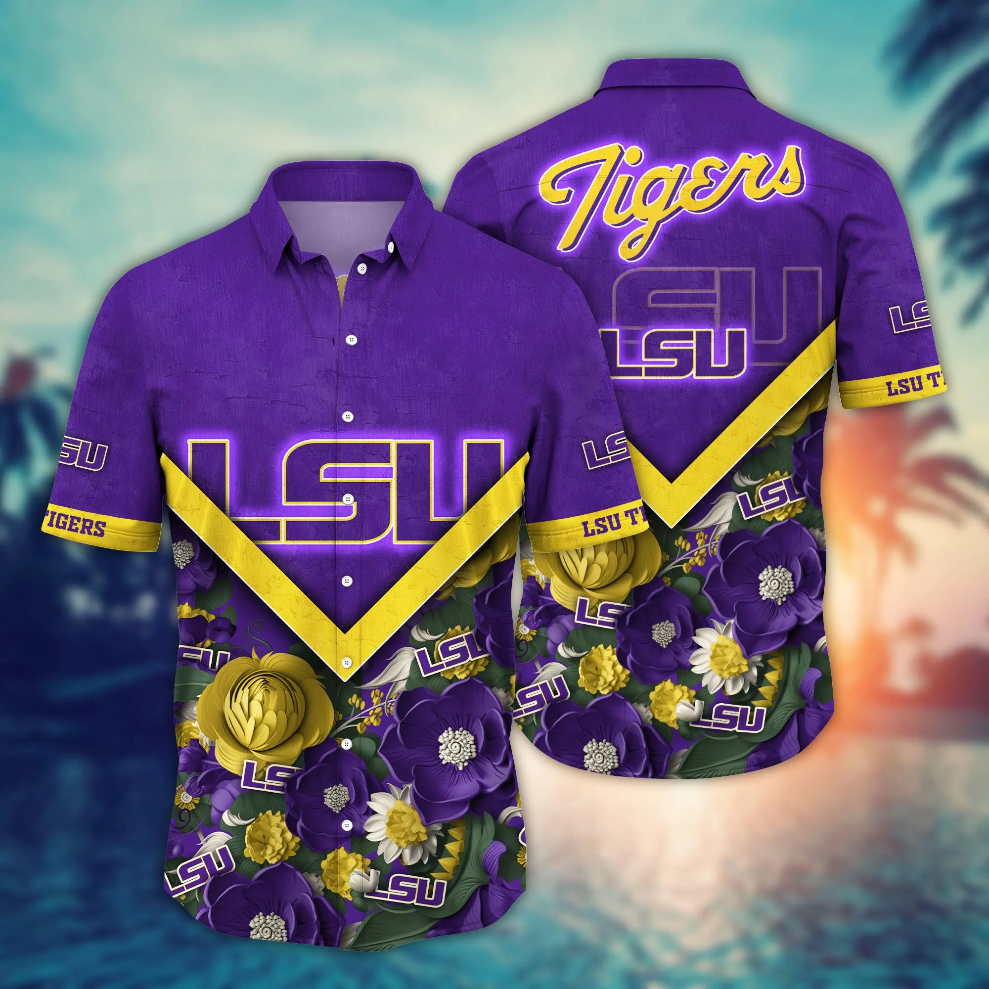 Lsu Tigers NCCA Hawaiian Shirt Custom Break Aloha Shirt