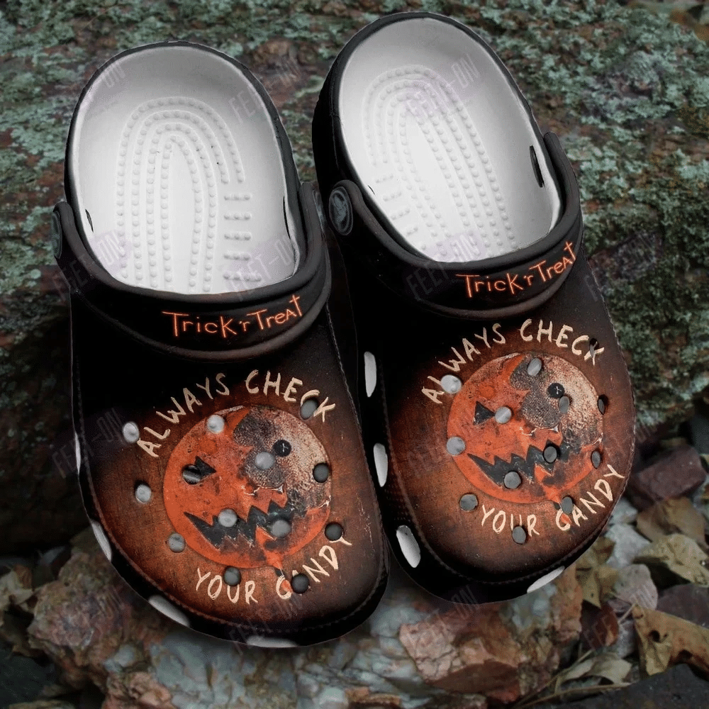 Always Check Your Candy Tricks Treat Horror Movie Halloween Crocs Classic Clogs Shoes