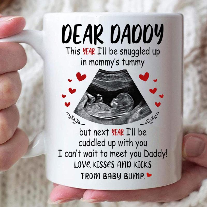 Personalized Ulrtasound Gift For Dad To Be I Can’T Wait To Meet You Daddy Mug