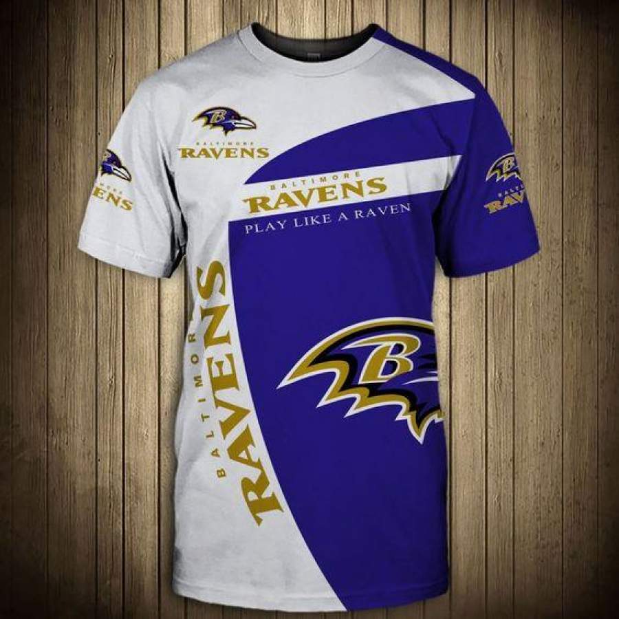 Baltimore Ravens T-Shirt All Over Print Custom Baltimore Ravens Graphic Printed T-Shirt All Over Print All Over Print Tee For Men For Women