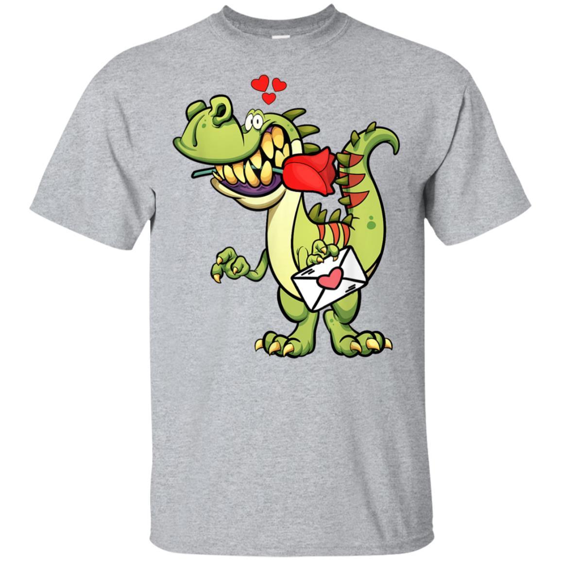 Valentines Day Shirts For Kids Boys T Rex Dinosaur Shirt