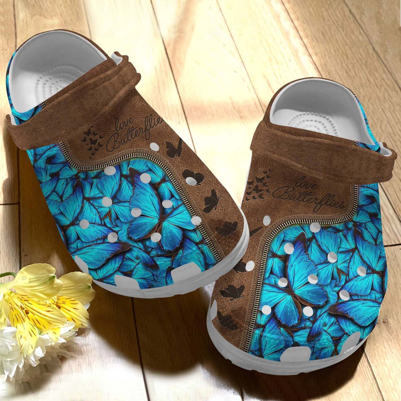 Butterfly Personalized Clog, Custom Name, Text Love Butterflies, Fashion Style For Women, Men, Kid, Print 3D