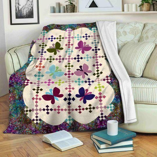 Butterfly Paisley Design Cool Color Background Fleece Blanket, Sherpa Blanket, Gift For Aunt Gift For Parent, Family Member, Friends Gift, Christmas Gift, Home Decor, Home Living