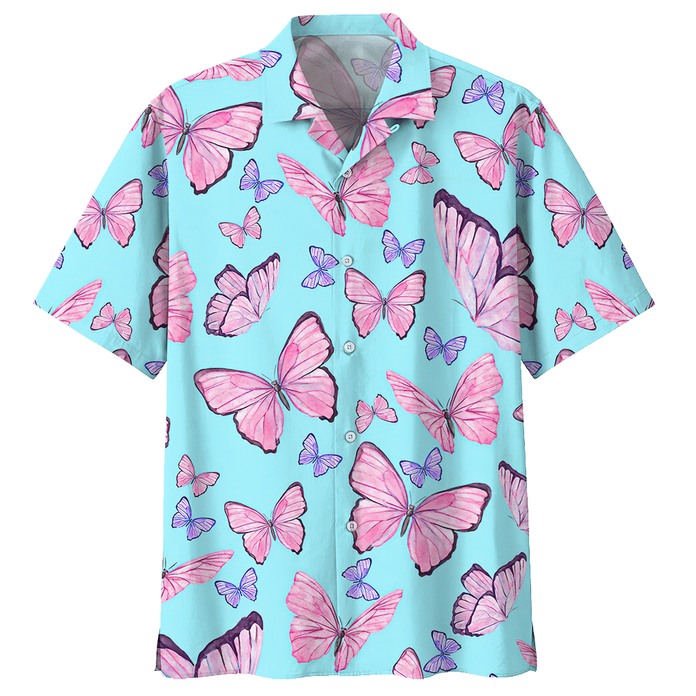 Butterfly Blue Unique Design Unisex Hawaii Shirt For Men And Women Ha5950