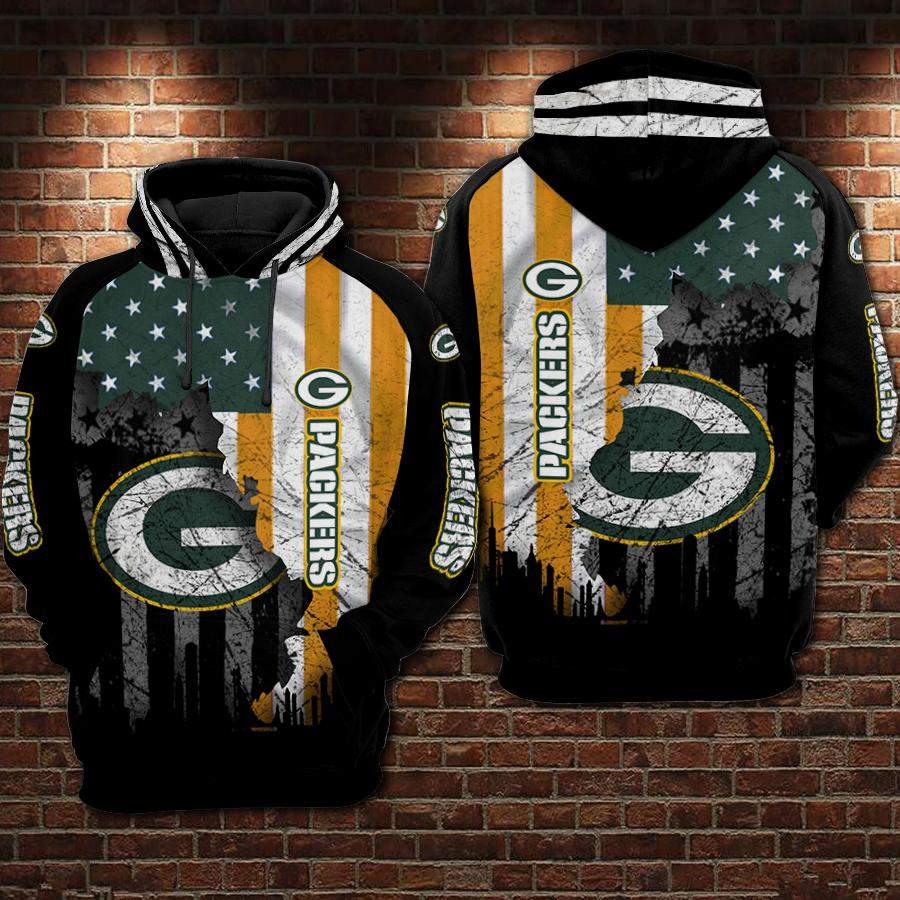 Green Bay Packers Hoodie 3D Style3048 All Over Printed