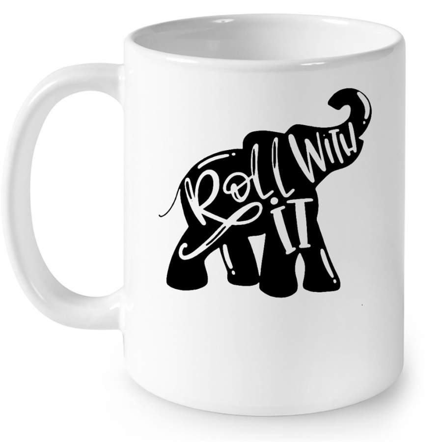 Roll With It Elephant Lover W – Full-Wrap Coffee White Mug