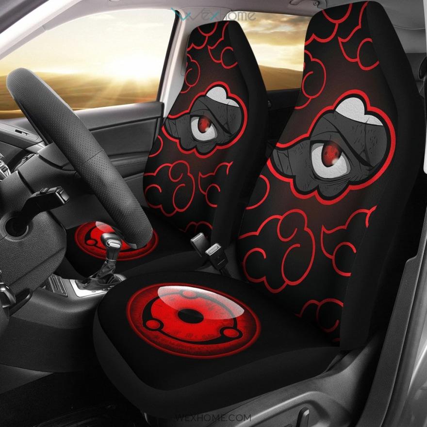 Naruto Anime Car Seat Covers | Obito Vs Madara Sharingan Akatsuki Clouds Seat Covers