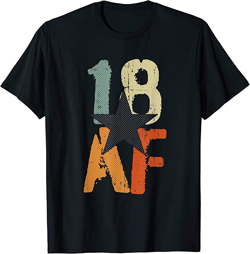 18 Years AF 18th Birthday Anniversary Retro Vintage Gift T-Shirt