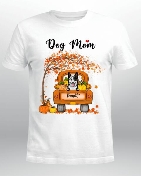 Personalized Fall Season Dog Mom Truck Halloween Shirt – Fall Season Gift For Dog Lover Graphic Tee