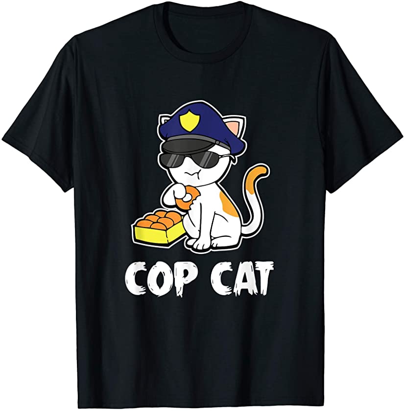 Cop Cat Halloween Costume Police Officer Kitten Cats Lover T-Shirt