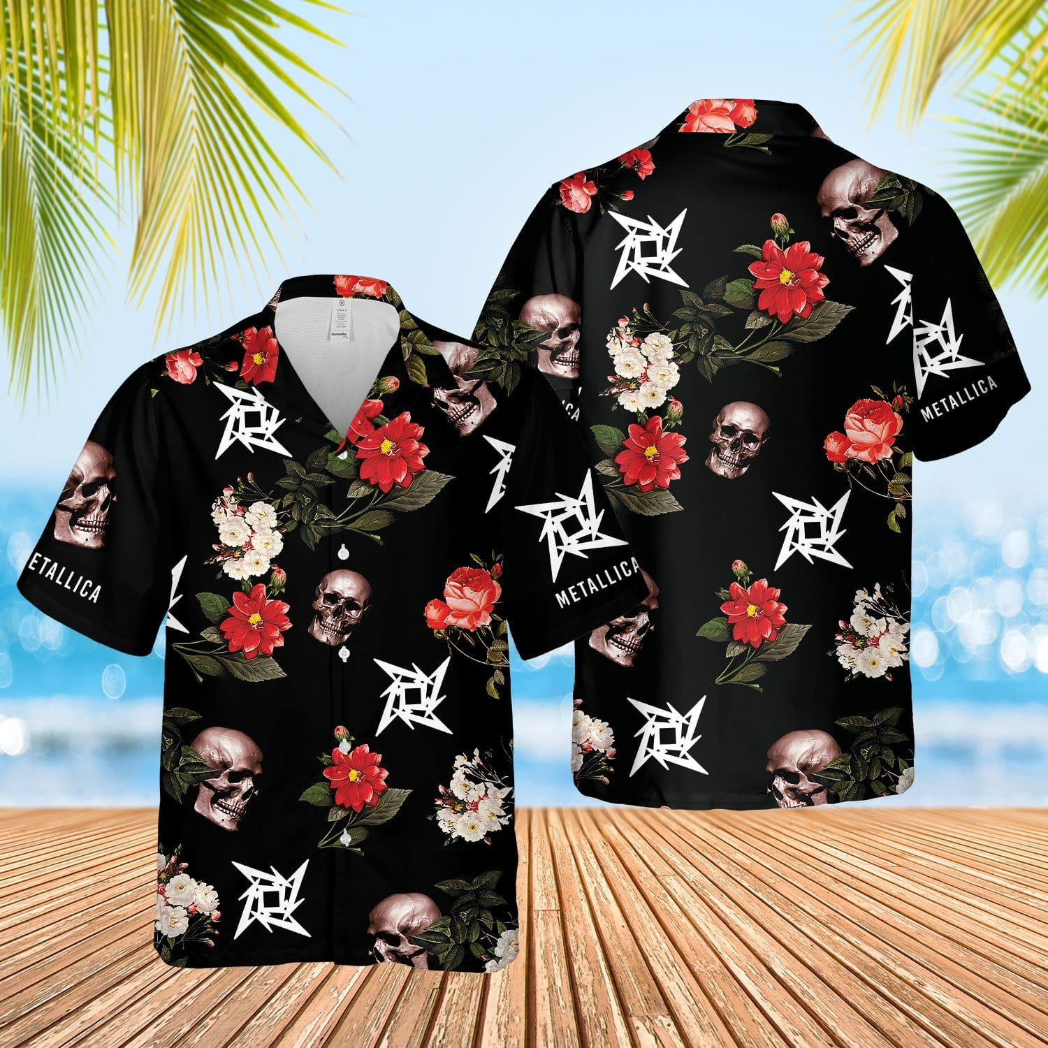 Hawaii Aloha Shirts Metallica Skull Ha106569