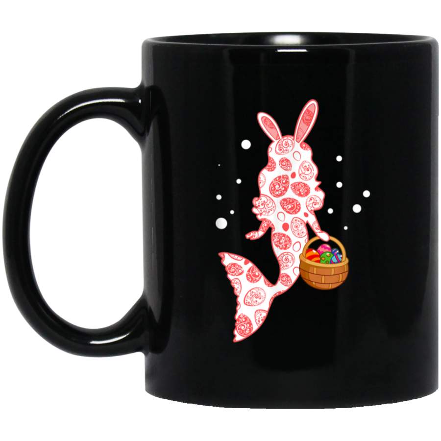 Mermaid Rabbit Bunny Easter-Egg Black Mug