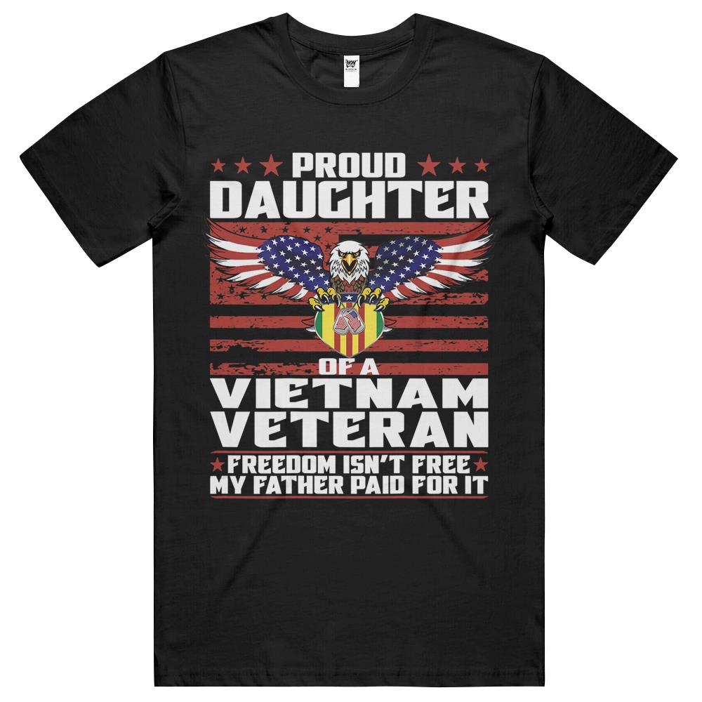 Proud Daughter Of A Vietnam Veteran Ribbon Patriotic Family T Shirts