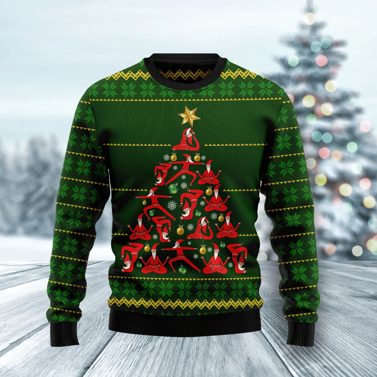 Yoga Christmas Ugly Sweater