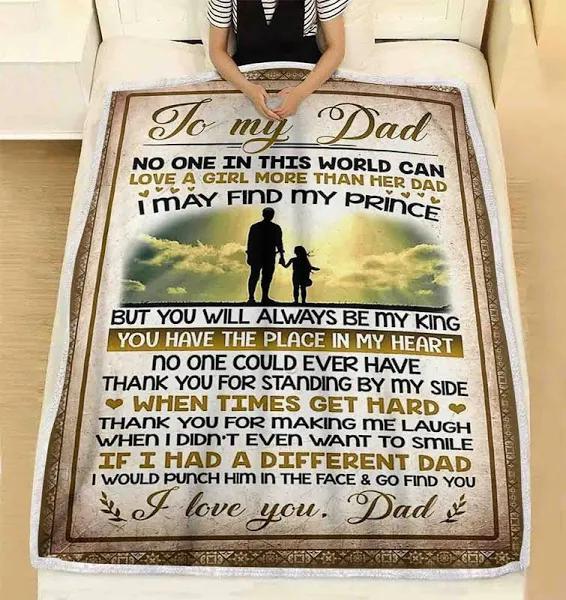 To My Dad I Would Punch Him In The Face & Go Find You Fleece Blanket Gift For Dad Home Decor Bedding Couch Sofa Soft And Comfy Cozy