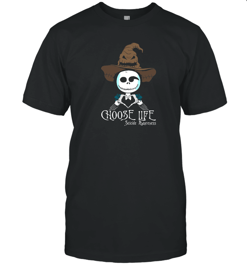 Jack Skellington Choose Life Suicide Awareness Halloween T Shirt