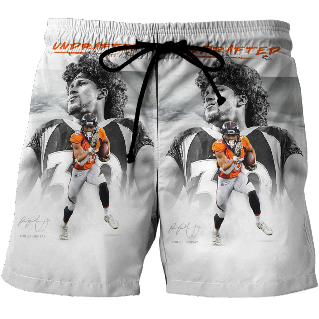 Denver Broncos Phillip Lindsay3 3D All Over Print Summer Beach Hawaiian Short