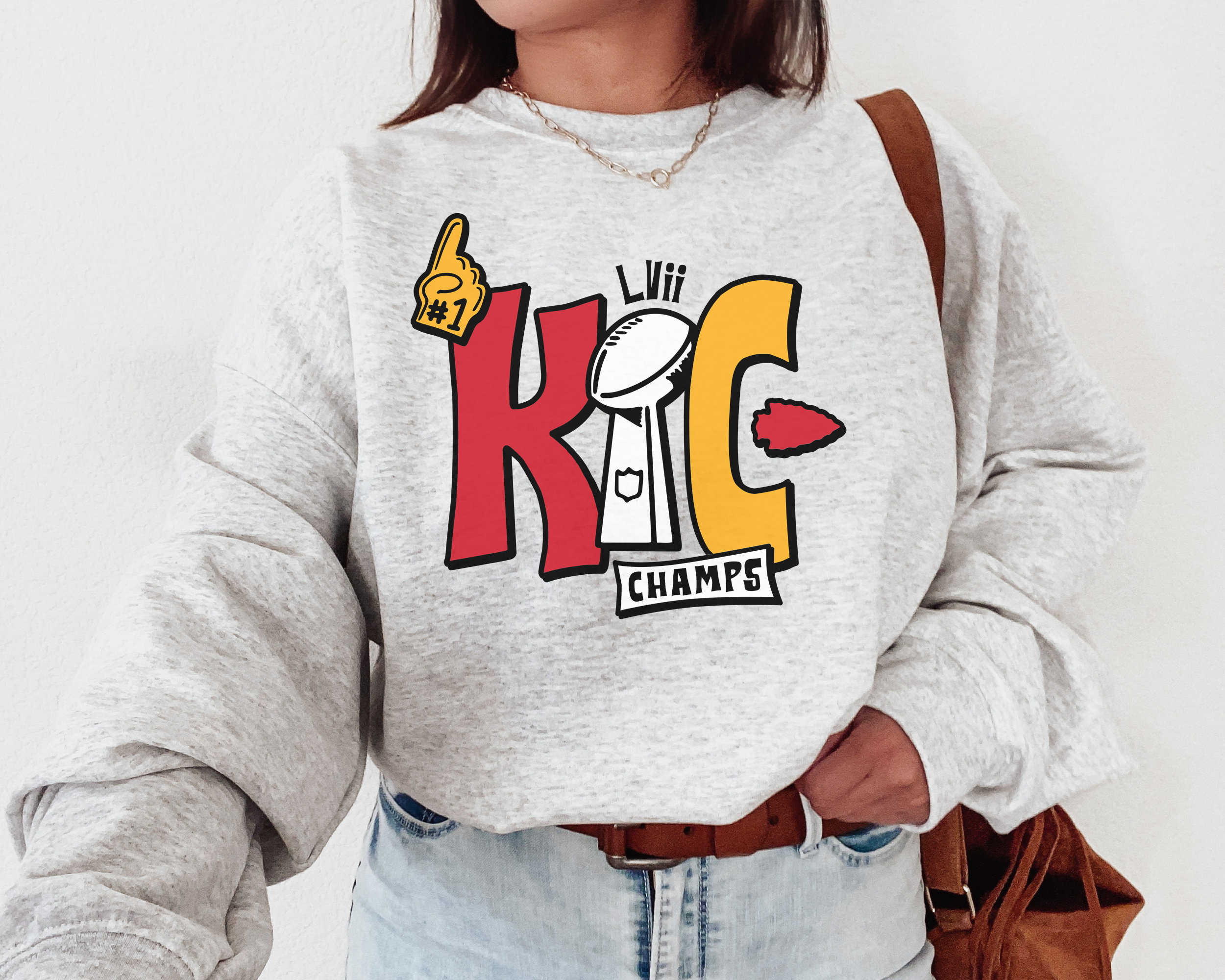 KC Chief SuperBowl Champions Crewneck Sweatshirt / T-Shirt, KC Champs Sweatshirt, Kansas City Shirt, Kansas City Champions 2023 Sweatshirt