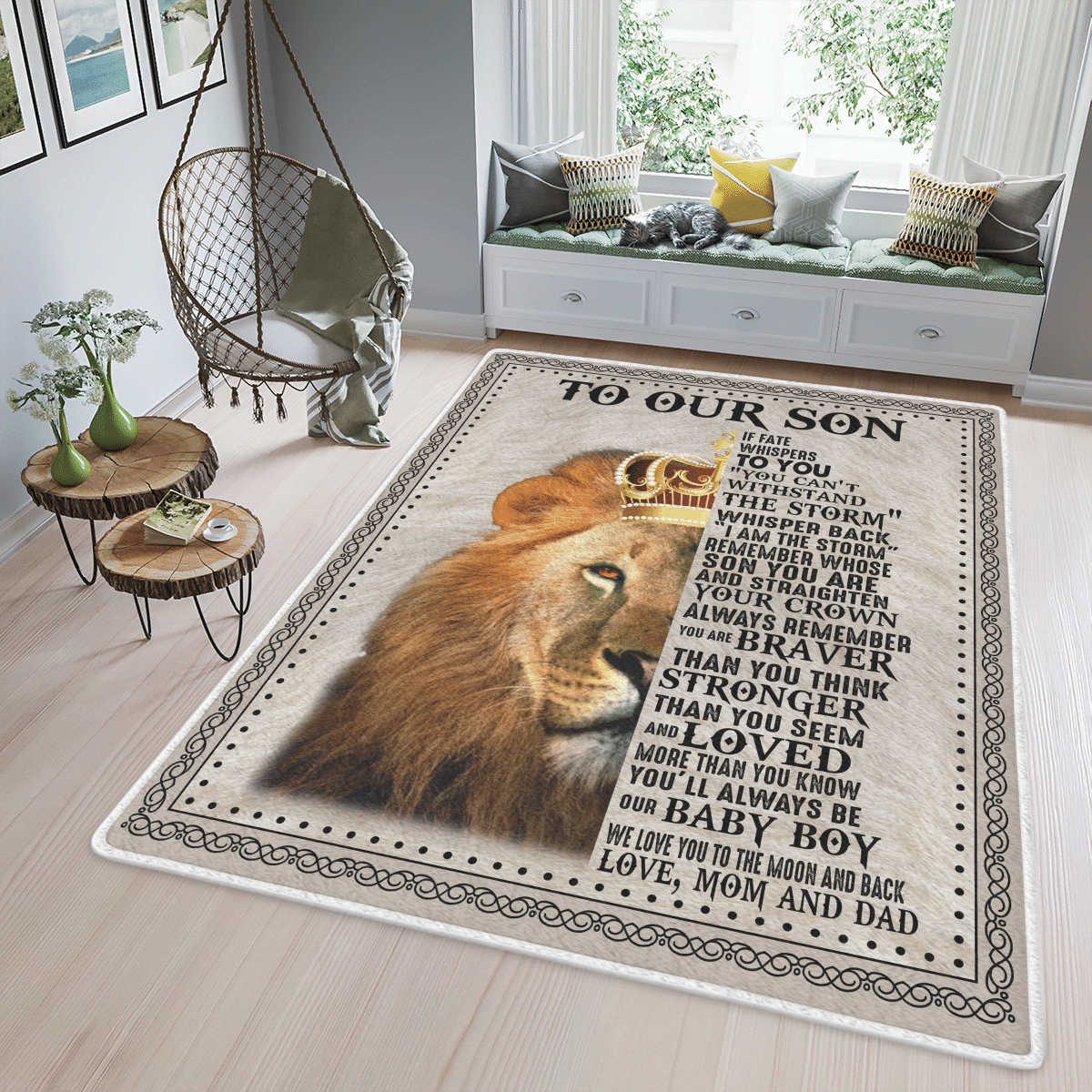 Wooni To Our Son – Lion Area Rug, Rectangle Rug Wn070322233