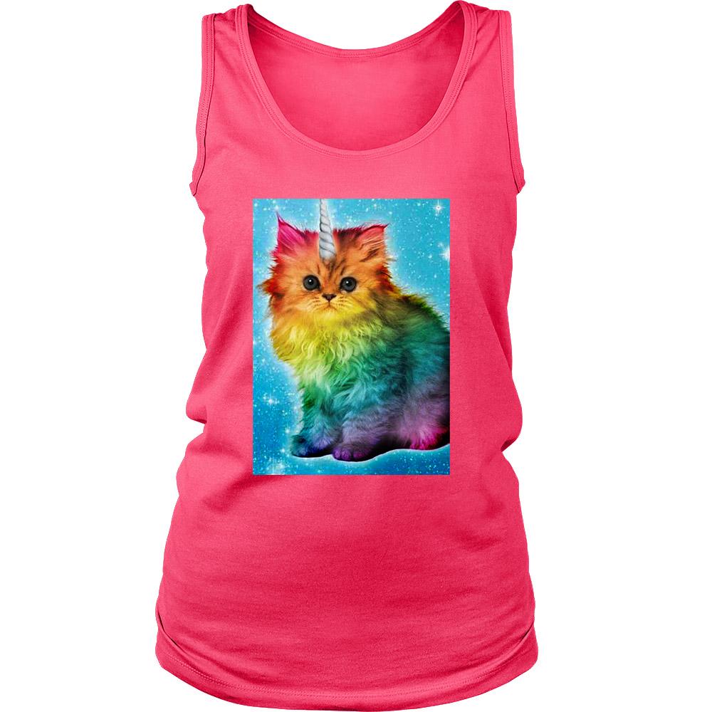 Unicorn Rainbow Cat Kitten Funny Women’s Tank Top