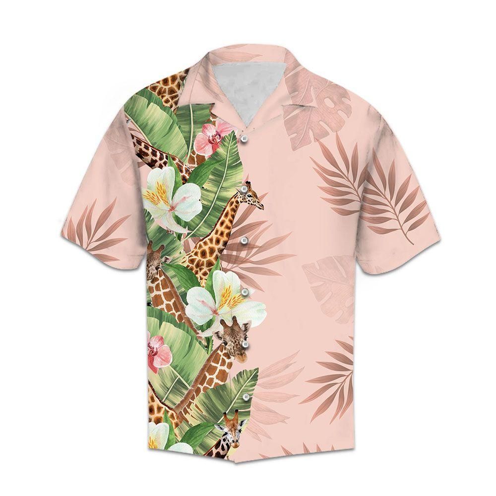 Tropical Giraffe Aloha Hawaiian Shirt Colorful Short Sleeve Summer Beach Casual Shirt For Men And Women