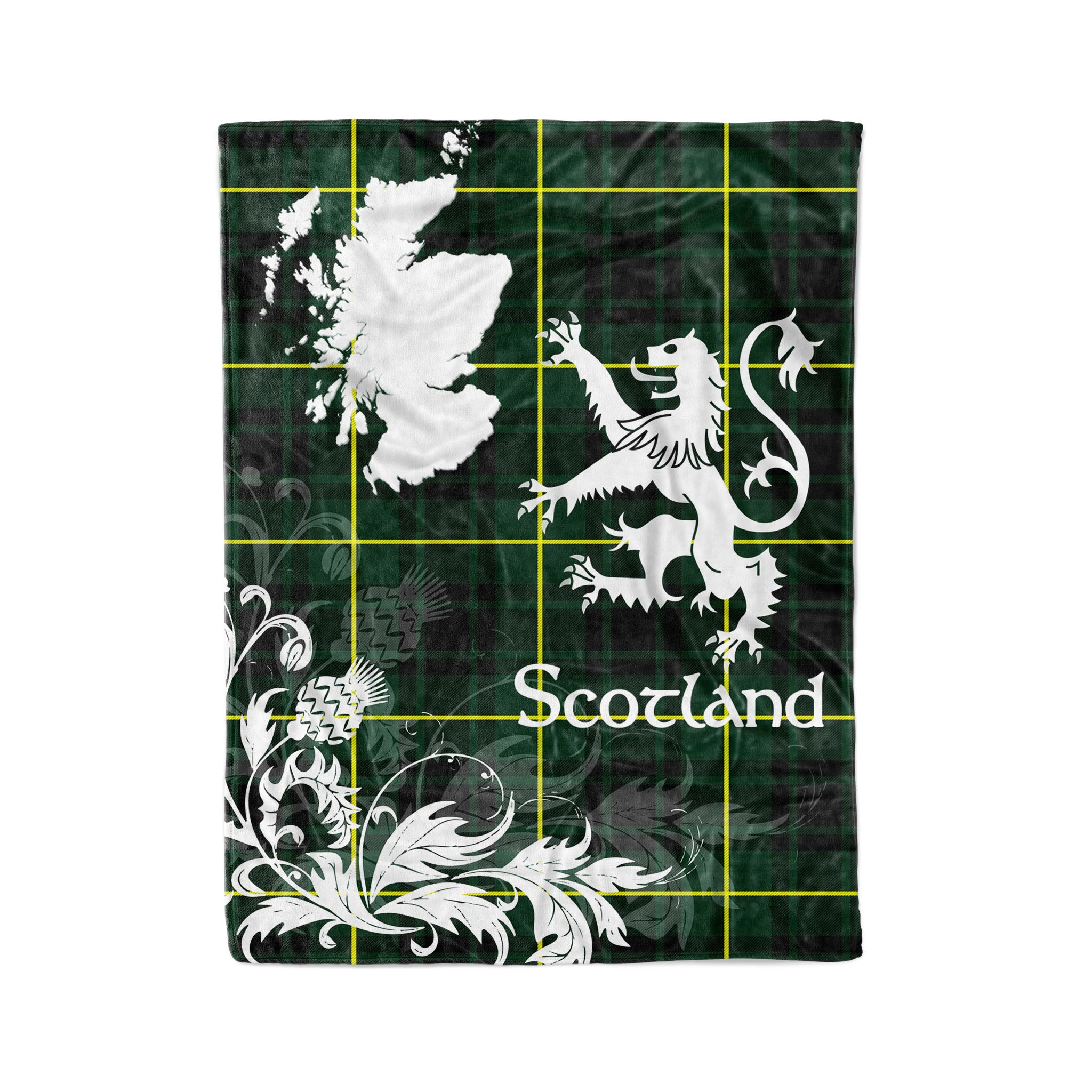 Tartan Plaid Fleece Blanket Tartan Blanket Thistle And Lion Scottish Clan Macarthur Modern Plaid Blanket