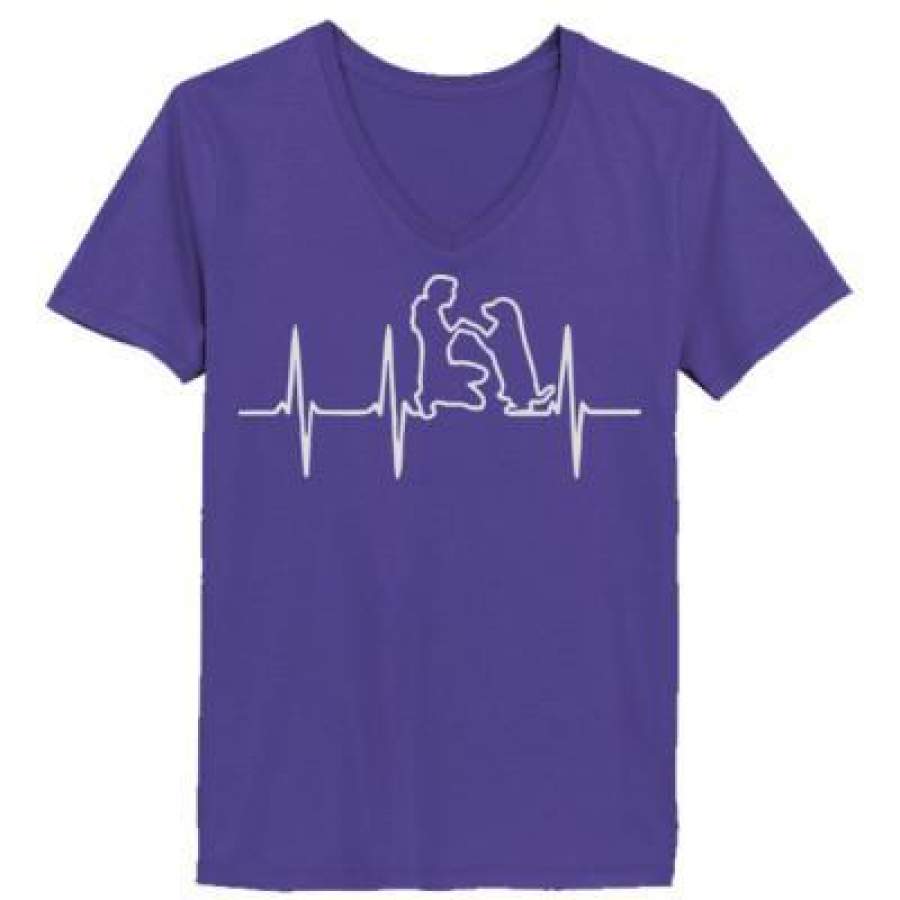 AGR Heartbeat Dog Rescuer – Ladies’ V-Neck T-Shirt