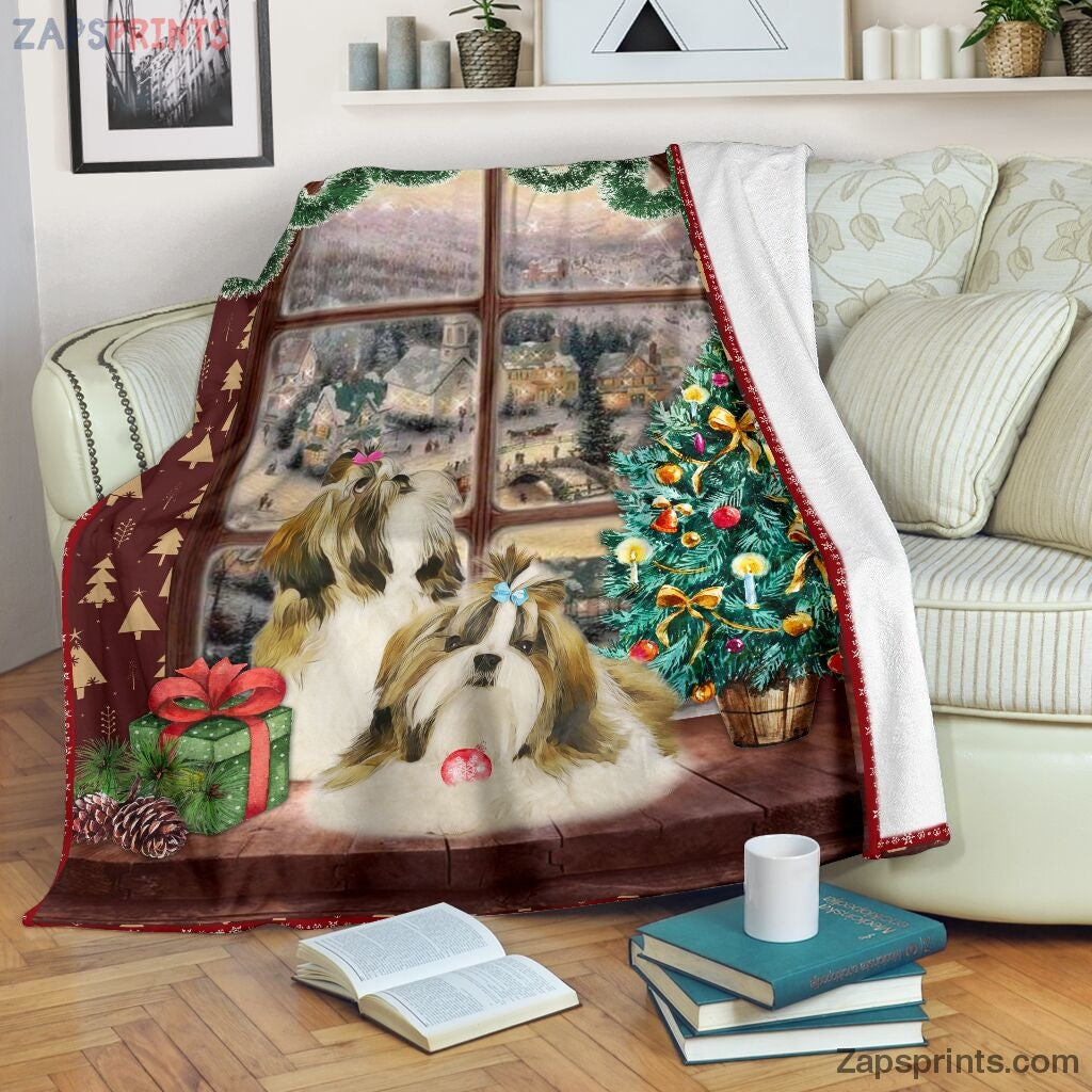 Shih Tzu Watching Snow Blanket – Cool Gift Ideas