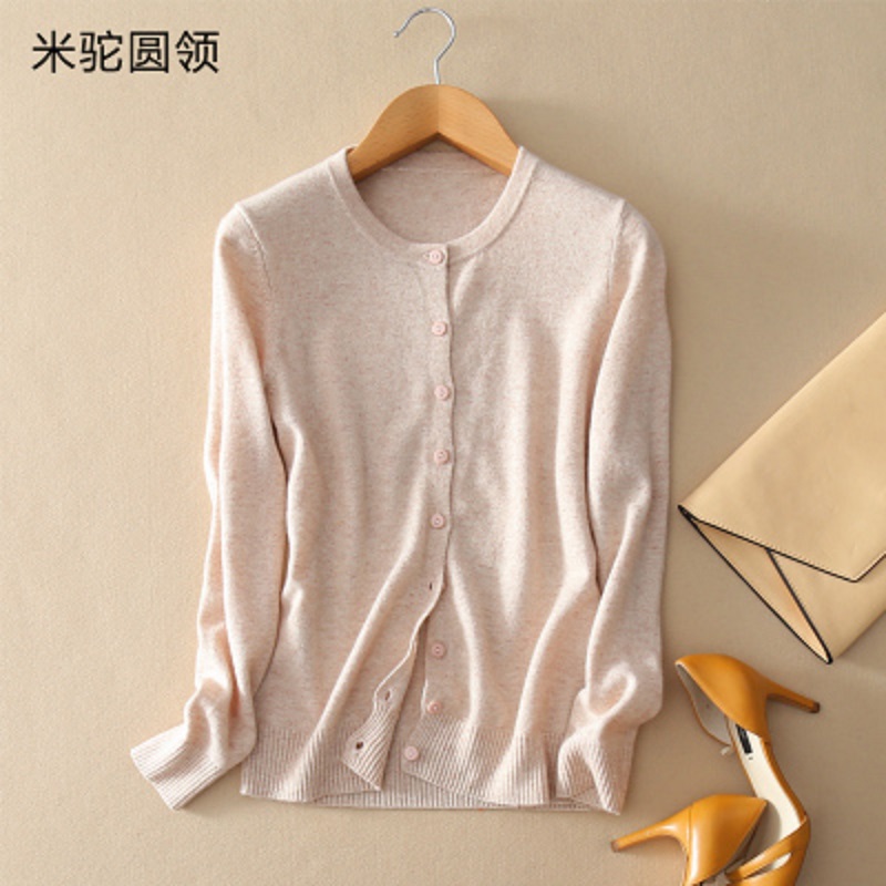 2022 women’s sweater autumn and winter cashmere sweater O-neck knit cardigan alx