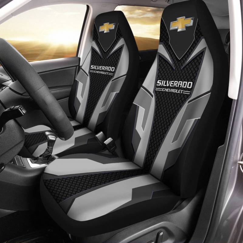 Chevrolet Silverado LPH Car Seat Cover (Set of 2) Ver 2 (Black)