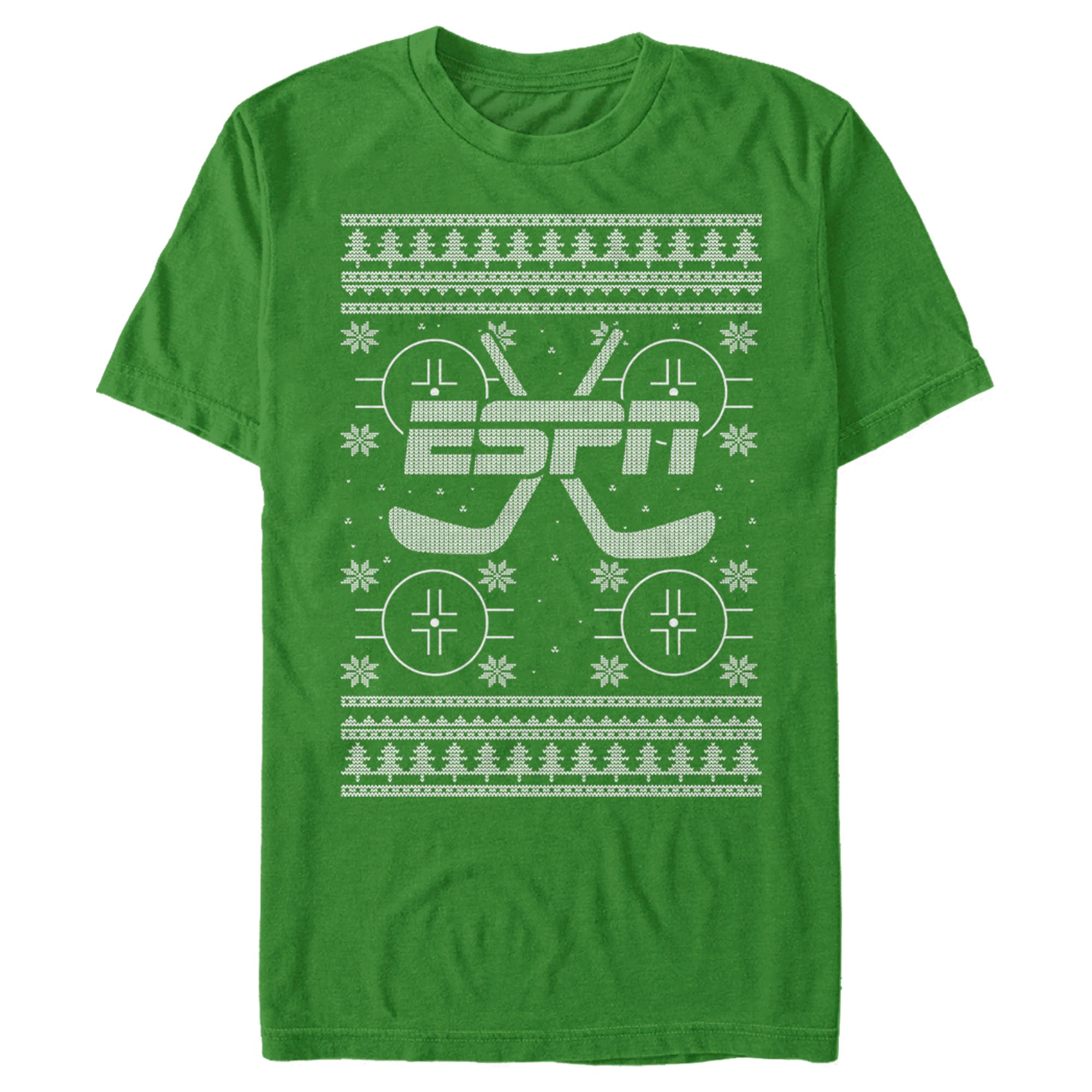 Men’S Espn Hockey Christmas Sweater Green T-Shirt