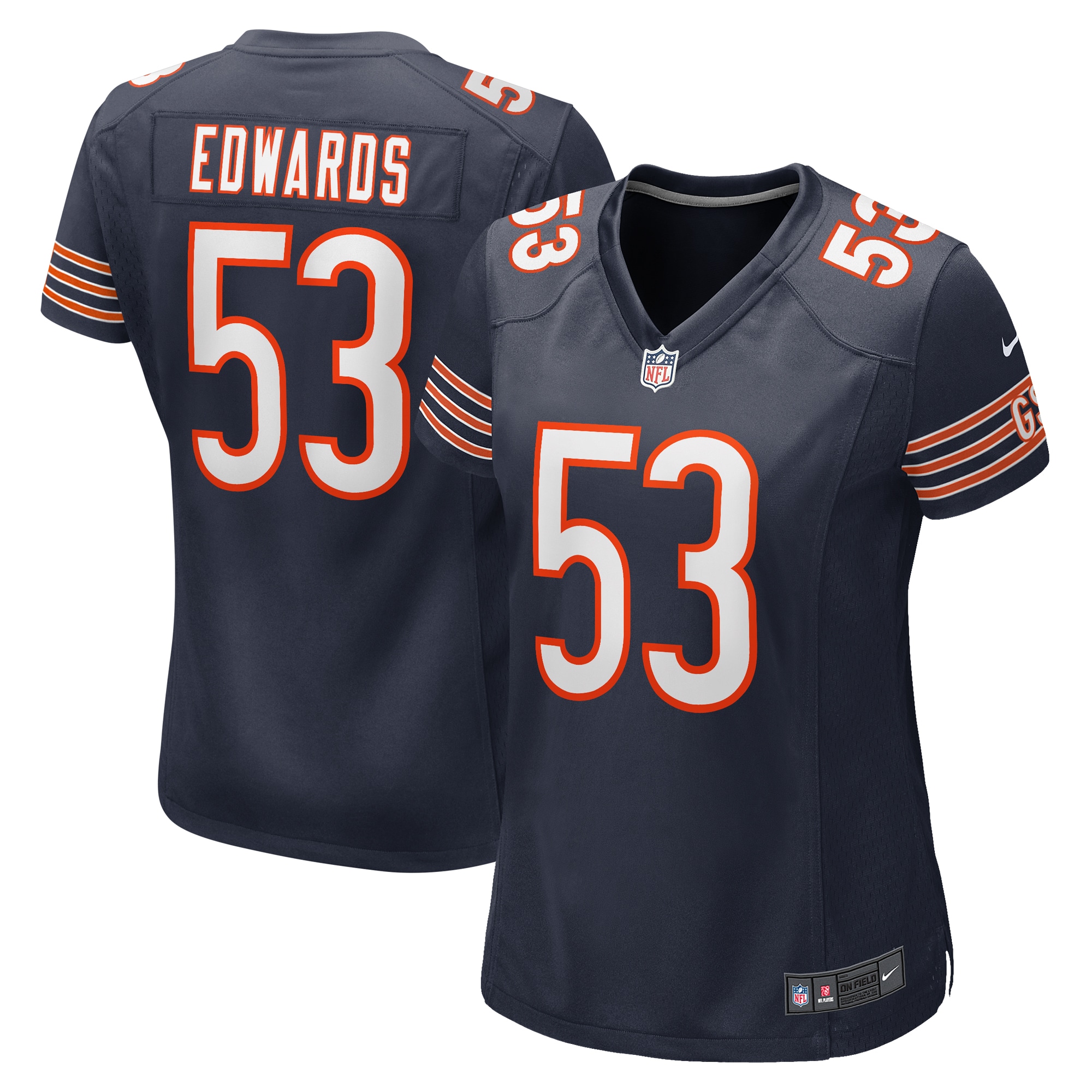 TJ Edwards Chicago Bears Women's Game Player Jersey – Navy