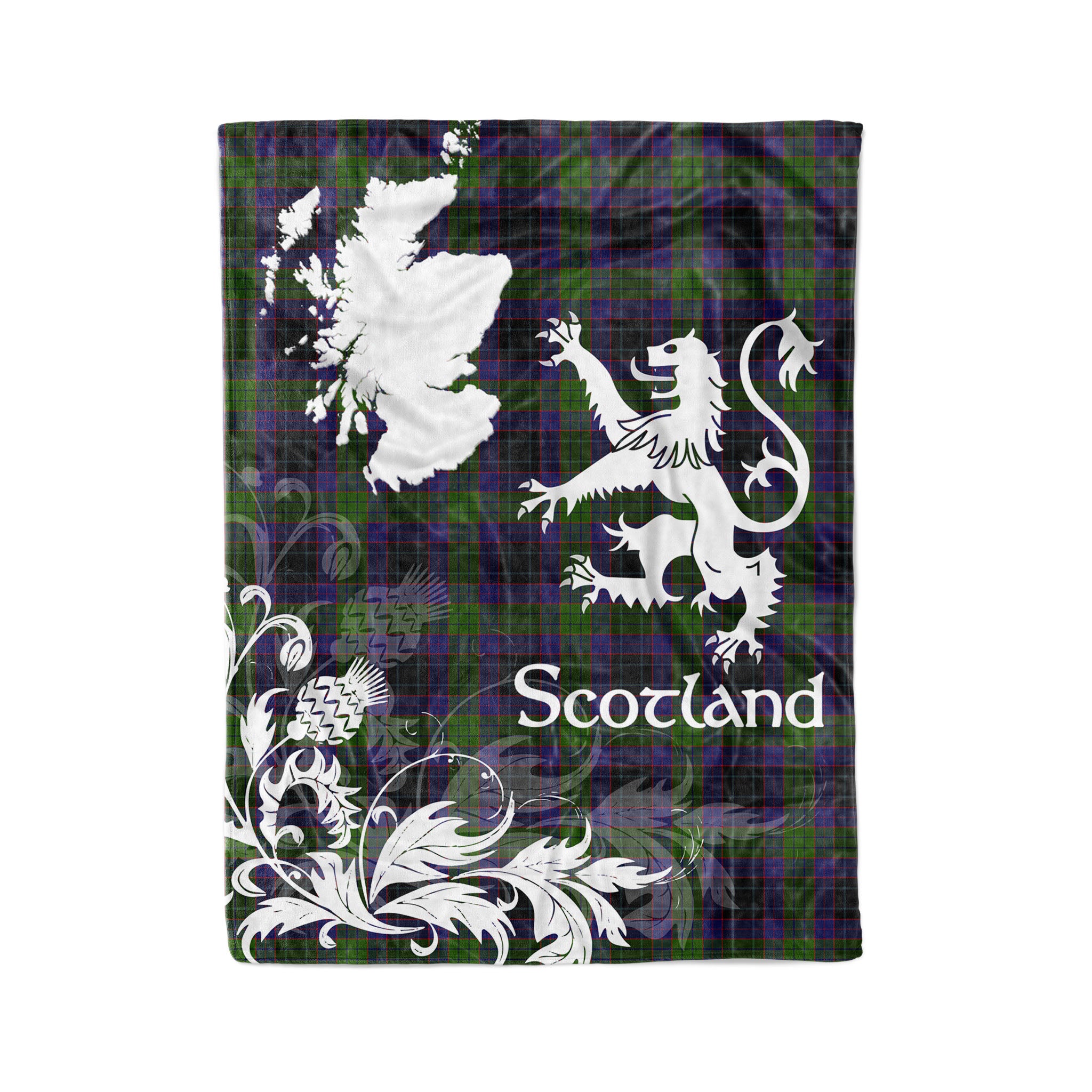 Tartan Plaid Fleece Blanket Tartan Blanket Thistle And Lion Scottish Clan Lumsden Hunting Plaid Blanket