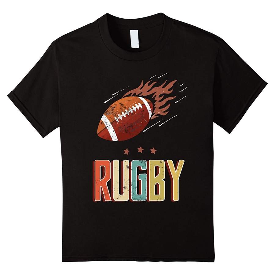 Men’s Rugby Shirt Vintage 1970’s Style Rugby T-Shirt Rugby Lover